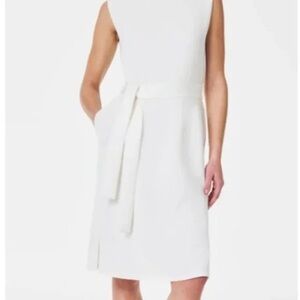 SPANX AirEssentials Tie-Waist Tank Dress in Powder White
